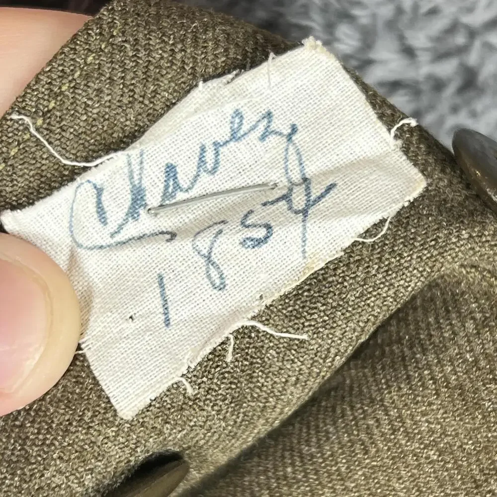 Vintage Pants Mens 31x31 Green Tweed Wool Army WWII Button Fly Lined Straight